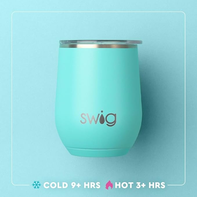 Swig Life 12oz Wine Tumbler with Lid, Stainless Steel, Dishwasher Safe, Portable, Triple Insulated Wine Tumbler, Nurse Gifts for Women, Nurse Appreciation Gifts (Scrub Life)