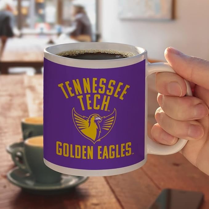 Tennessee Technological University Golden Eagles Ceramic Coffee Mug, Novelty Gift Mugs for Coffee, Tea and Hot Drinks, 11oz, White