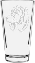 Pont Audemer Spaniel Custom Personalized Dog Themed Etched All Purpose 16oz Pint Glass