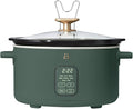 Beautiful 6 Qt Programmable Slow Cooker with Touch Control, Digital Timer and Keep Warm Function – Large Electric pot Capacity Kitchen Appliance by Drew-Barrymore (Thyme Green)