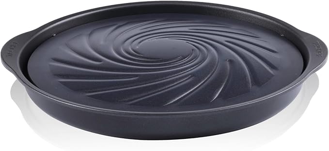 TECHEF - TRUE GRILL PAN - Stovetop Nonstick Indoor/Outdoor Smokeless BBQ Grill Set, including a Grill Plate and Alumium Drip Tray (Dome)