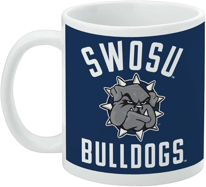 Southwestern Oklahoma State University Bulldogs Logo Ceramic Coffee Mug, Novelty Gift Mugs for Coffee, Tea and Hot Drinks, 11oz, White