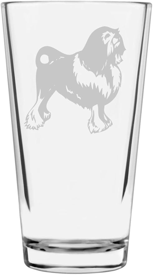 Lowchen Little Lion Custom Personalized Dog Themed Etched All Purpose 16oz Pint Glass
