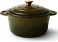 4.5 Quart Dutch Oven Pot with Lid, Non Stick Enameled Cast Iron Dutch Oven for Bread Baking, Heavy-Duty, Oven Safe Ceramic Cookware Up to 500°F for Baking, Braising, Stews, Roasting, Golden Green