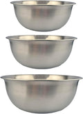 Stainless Steel Mixing Bowl Thickened 3-Piece Set, Nested Flat Bottom 1.3QT (1200ml)/1.9QT (1800ml)/2.6QT (2500ml) Kitchen Food Storage Organizer for Baking, Salad Prep, Vegetable Washing (Silver)