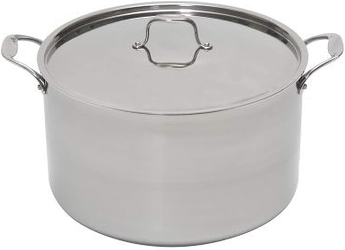 Camerons 16 Quart Stock Pot with Lid - 18/10 Professional Grade Tri-Ply Stainless Steel Stockpot - Commercial Grade Sauce Pot with Stick Resistant Interior, Stay Cool Handles & Induction Compatible