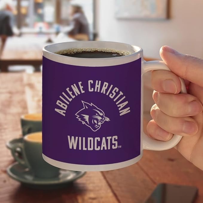 Abilene Christian Wildcat Ceramic Coffee Mug, Novelty Gift Mugs for Coffee, Tea and Hot Drinks, 11oz, White
