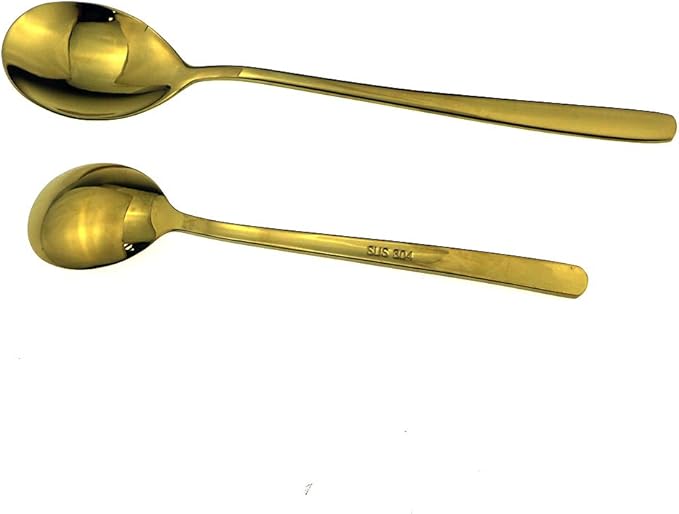 JASHII Mirror Polished Gold 30-Piece SUS304 Stainless Steel Flatware Set,Silverware Set Dinner Knife Fork Spoon Dessert Fork Salad Spoon Service for 6