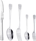 IKXO Silverware Set 40 Piece Silver Flatware Set for 8,Stainless Steel Flatware Cutlery Set For Home Hotel, Kitchen Utensils Set Include Fork Knife Spoon,Mirror Polished,Dishwasher Safe