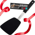 GORILLA GRIP Food Grade Flexible Silicone Spatula, Heat Resistant Head for Nonstick Frying Pan, Patented Soft Rubber Handle for Comfort, Non-Scratch Kitchen Turner, Flip Eggs Burgers, 11.6 in, Black