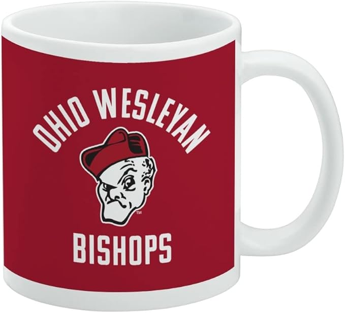 Ohio Wesleyan University Battling Bishops Logo Ceramic Coffee Mug, Novelty Gift Mugs for Coffee, Tea and Hot Drinks, 11oz, White