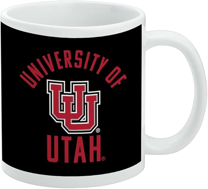 University of Utah Utes Ceramic Coffee Mug, Novelty Gift Mugs for Coffee, Tea and Hot Drinks, 11oz, White
