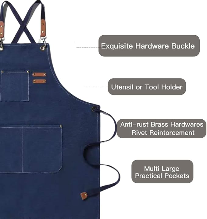 Aprons For Women Men With Pockets 2 Pcs,Kitchen Waterproof Hair Stylist Linen Bbq Tool Canvas For Adults Apron