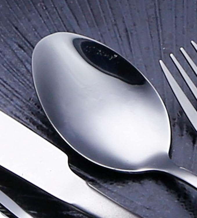 Black Silverware Set for 6 Modern 30 Piece Flatware Set 18/10 Stainless Steel Unique Gradual Change Cutlery Utensils Sets for Home Kitchen Restaurant Tableware Set Mirror Polished