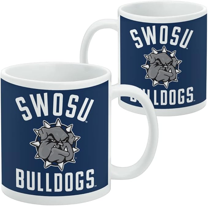 Southwestern Oklahoma State University Bulldogs Logo Ceramic Coffee Mug, Novelty Gift Mugs for Coffee, Tea and Hot Drinks, 11oz, White
