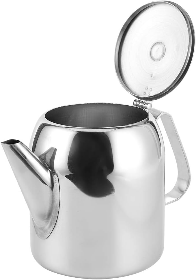 Stainless Steel Tea Kettle, 20oz or 32oz Kettle Coffee Pot Teapot Cold Kettle Short Spout for Hotel Restaurant, Living Room, Office (32 ounces)