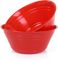 Mintra Home Snack Bowls (Large 2pk (4L), Red) - 10.75W x 4.5inH - large red plastic bowl for popcorn, snacks, drinks, candy, holiday party, Halloween, trick or treat bowls - 2 Pack