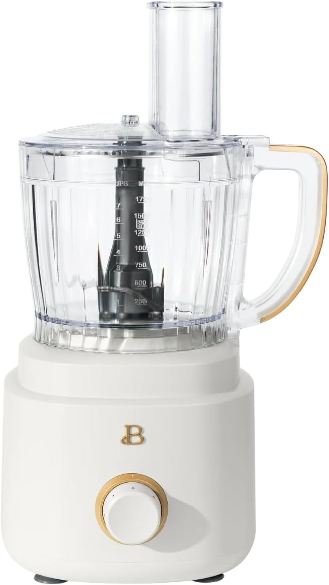 Beautiful 10‑Cup Food Processor ‑ 500 W, Variable Speed, Twist‑Lock, Dishwasher‑Safe Parts, Included Accessories (White Icing)