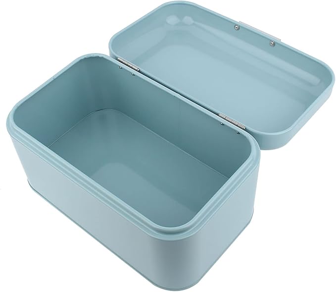 Buachois Large Bread Box,Iron Bread Box with Lid,Metal Bread Storage Bin,Bread Keeper Container,Bread Containers Storage,Modern Solid Color Retro Style,for Kitchen Counter (B)