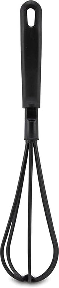AME D'ESSENCE Whip 12 1/8 inch Black Nylon 410ºF Heat Resistant Cooking Whisk with Ergonomic Handle Perfect for Making all types of Sauces and Desserts Kitchen Gadgets for Cooking
