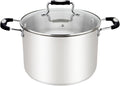 Stock Pot, Large Stainless Steel 17 Quart StockPot, Large Cooking Pot, Clear Glass Lid and Measurement Markings, Steam Hole, Induction, Gas, Electric Compatible Big Boiling Pot