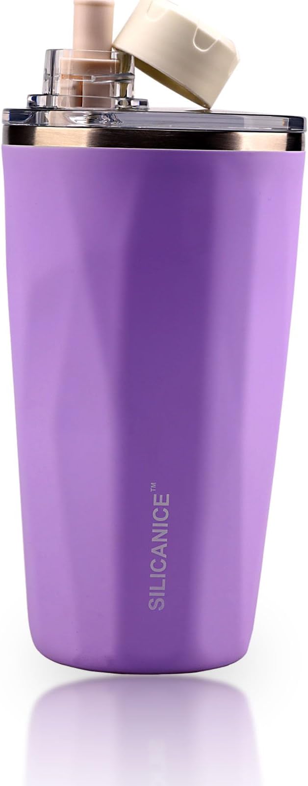 20oz Stainless Steel Vacuum Double Insulated Tumblers with Lid and Straw,Dishwasher safe Travel Coffee Tumbler,Iced Water,Smoothie,lilac,Leak Proof Themal Cup Durable