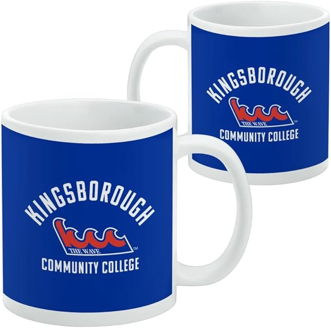 Kingsborough Community College the Wave Logo Ceramic Coffee Mug, Novelty Gift Mugs for Coffee, Tea and Hot Drinks, 11oz, White