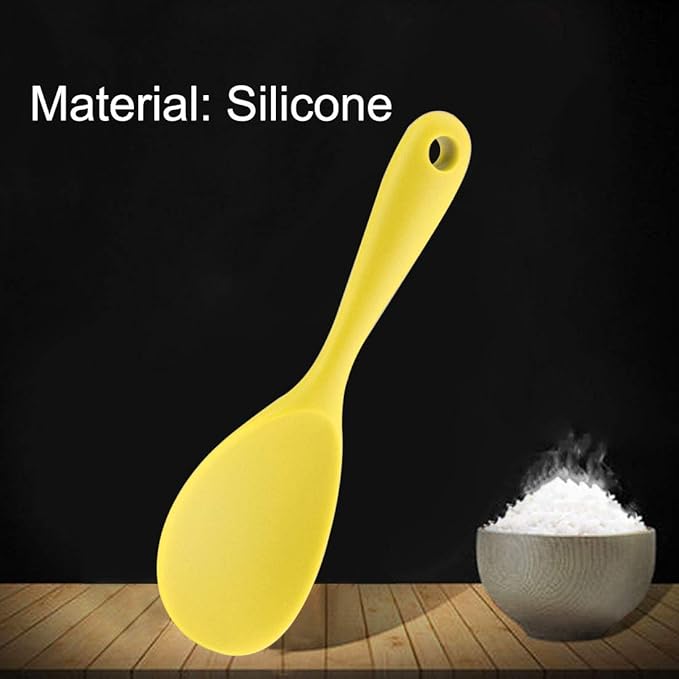 uxcell Silicone Soup Ladle Spoon 8.7 Inch Heat Resistant to 450°F One Piece Design Restaurant Kitchen Cooking Utensil for Serving Soup Yellow