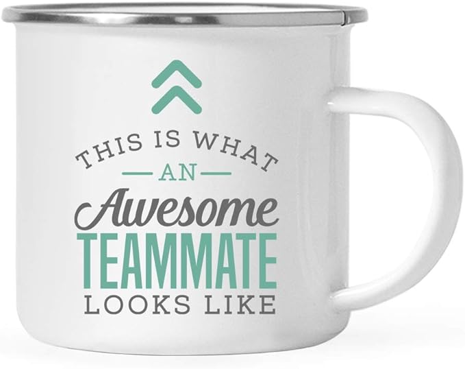 Andaz Press 11oz. Stainless Steel Campfire Coffee Mug Gift, This is What an Awesome Teammate Looks Like, 1-Pack, Birthday Gift Ideas Coworker Him Her, Includes Gift Box