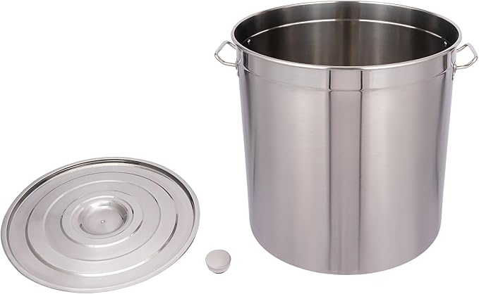98L/103.5Qt Commercial Large Stock Pot with Lid,Nickel Free Stainless Steel Cookware Healthy Polished Stockpots, Induction Soup Pot for Cooking Home Use