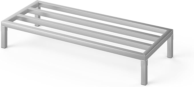 48" Long x 20" Wide | Height: 8" Off The Floor Aluminum Dunnage Rack | Storage in Restaurant, Kitchens and Garages and More!