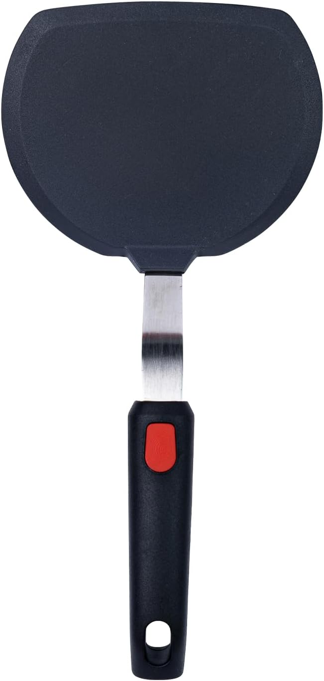 Wide Silicone Pancake Spatula – Large Heat-Resistant Turner for Cooking | Nonstick Safe | Stainless-Steel Reinforced Core & Easy-Grip Handle