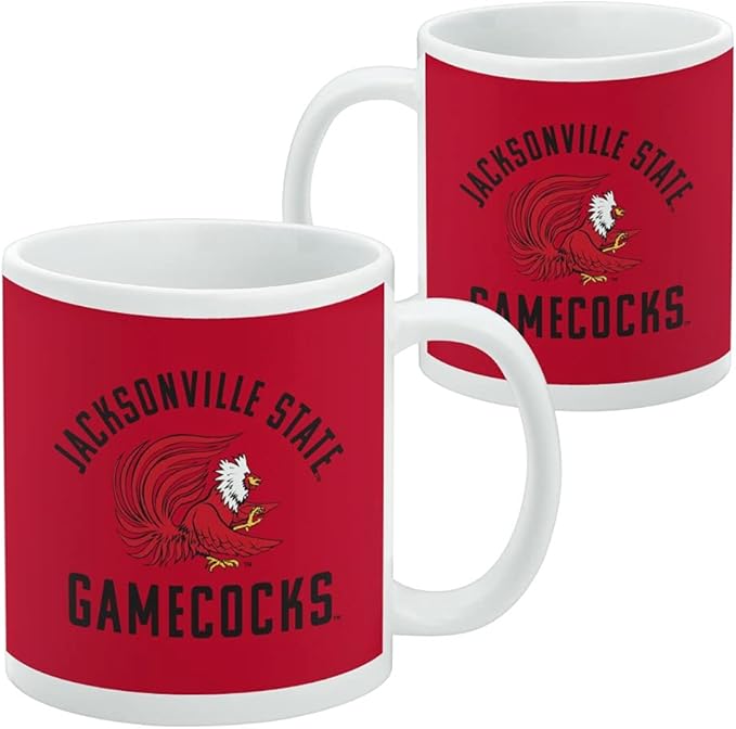 Jacksonville State University Gamecocks Ceramic Coffee Mug, Novelty Gift Mugs for Coffee, Tea and Hot Drinks, 11oz, White