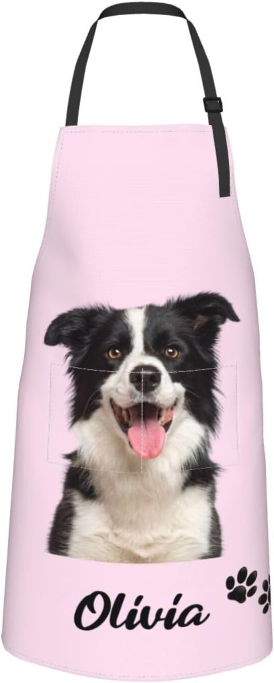 Custom Face Apron for Men Women, Personalized Photo Apron with Pockets, Customized Kitchen Aprons
