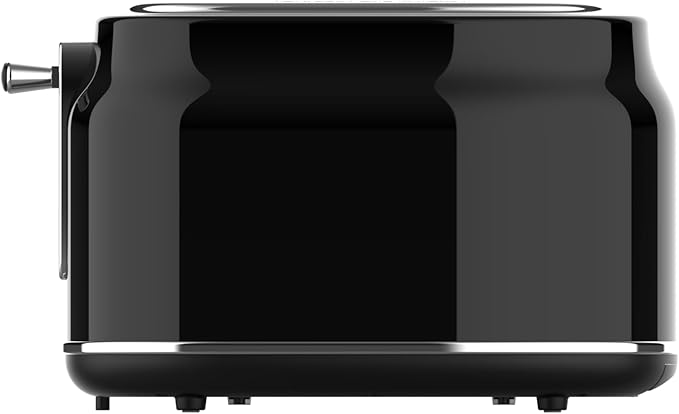 Frigidaire ETO102-WHITE, 2 Slice Toaster, Retro Style, Wide Slot for Bread, English Muffins, Croissants, and Bagels, 5 Adjustable Toast Settings, Cancel and Defrost, 900w, Black