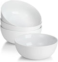 Miicol White Cereal Bowls 20 oz, Ceramic Soup Bowls Set of 4, Breakfast Bowl 6 inch, Kitchen Bowl for Pasta, Salad, Ramen, Oatmeal, Microwave and Dishwasher Safe