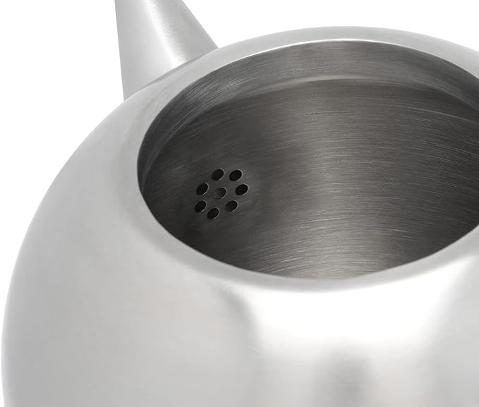bredemeijer Santhee Double Walled Teapot, 1.4-Liter, Stainless Steel Satin Finish with Satin Accents