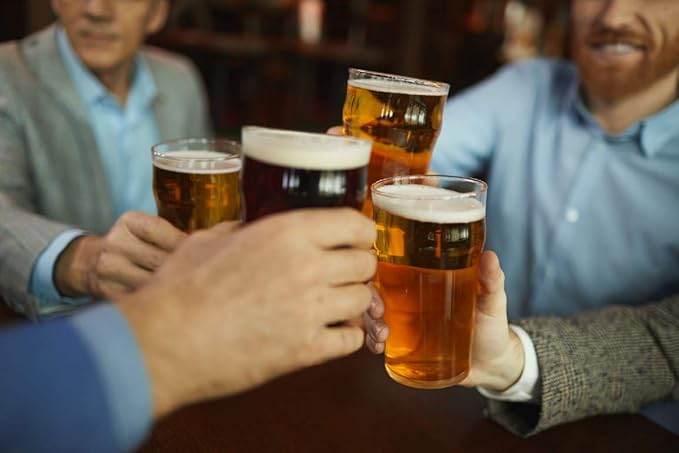 British Pint Glass Set of 4 – 20 oz Nonic Craft Beer & Beverage Glasses