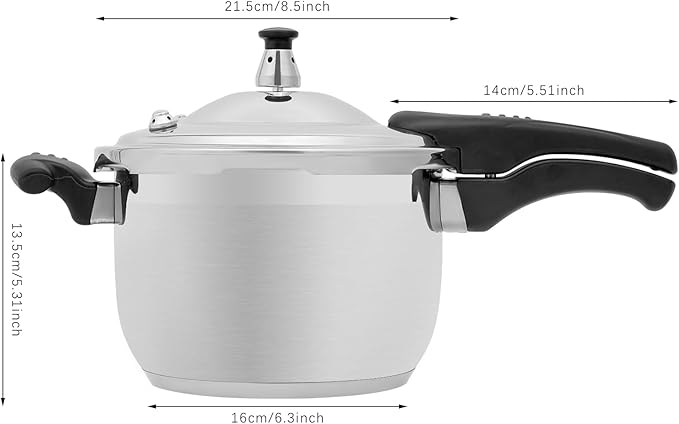Stainless Steel Pressure Cooker Small Pressure Pot 80Kpa High Security Pressure Canner with Handle for Home Restaurants (4L/4.23Qt)