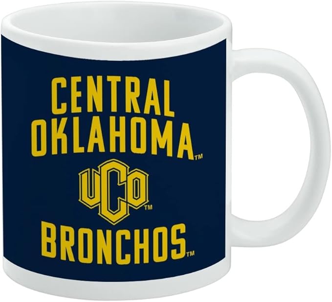 Central Oklahoma Bronchos Logo Ceramic Coffee Mug, Novelty Gift Mugs for Coffee, Tea and Hot Drinks, 11oz, White