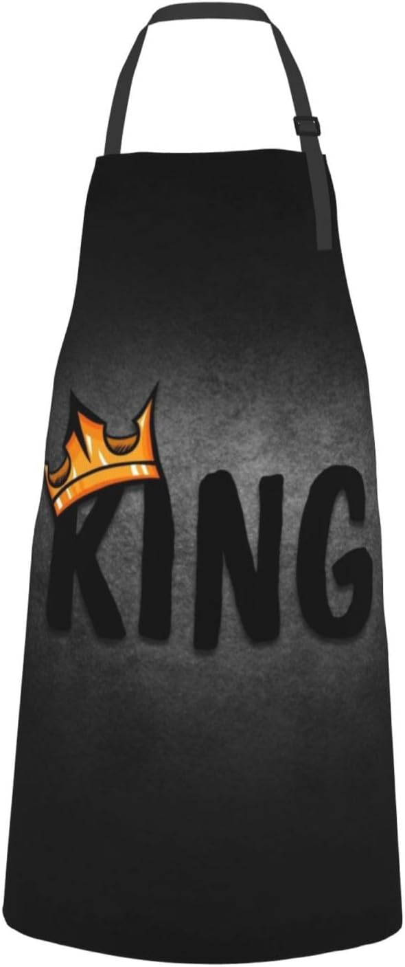 King Aprons Mens Aprons with Pockets and Adjustable Cool Apron for Gardening Cooking Kitchen