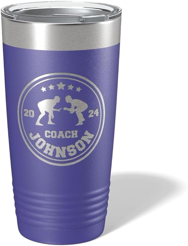 Wrestling Coach gifts, Tumbler, Coach tumbler, Wrestling gifts, Coach Beer glass, Coach gift, Wrestling Coach, Coach gifts, Wrestling Coach (Wrestling Circle, Purple, 20oz Tumbler)