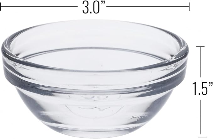 Beille Cooking 3 Inch Baking Supplies Small Glass Pinch Bowl Kitchen Essential, 2pc