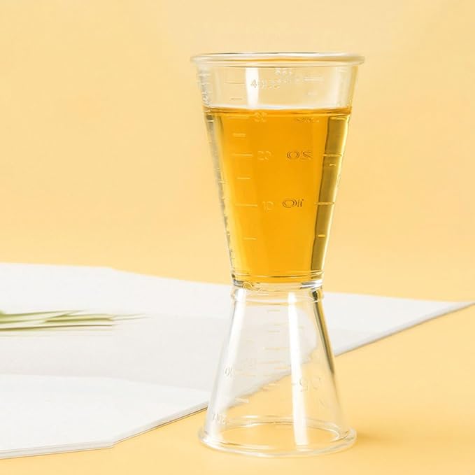 6Pcs Plastic Jigger for Bartending, Double-ended Measuring Cocktail Jigger with Measurements for Bar Use Accurate Liquid and Solid Ingredient Measurement with Easy Pour Spout