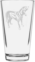 Austrian Black and Tan Hound Dog Themed Etched All Purpose 16oz Pint Glass