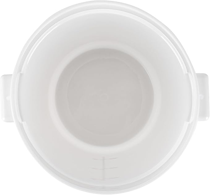Restaurantware-Met Lux 8 Quart Food Storage Container, 1 White Storage Container - Lids Sold Separately, Red Volume Markers, Dishwashable Container, Side Handles, For Storing Foods