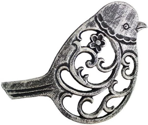 Handcrafted Nautical Decor Rustic Silver Cast Iron Bird Trivet 8" - Cast Iron Decoration