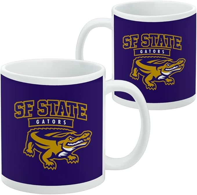 San Francisco State Gators Logo Ceramic Coffee Mug, Novelty Gift Mugs for Coffee, Tea and Hot Drinks, 11oz, White