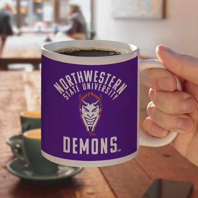 Northwestern State University Demons Ceramic Coffee Mug, Novelty Gift Mugs for Coffee, Tea and Hot Drinks, 11oz, White