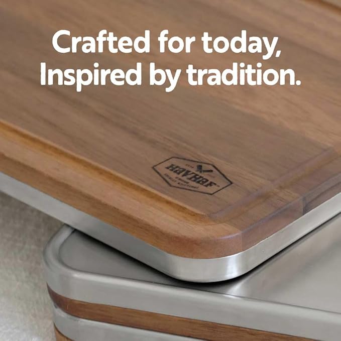 Stainless Steel Cutting Boards For Kitchen With Lip(Wood & Metal, 15"x10") - Non Plastic Non Toxic Acacia Wooden Double Sided Cutting Chopping Boards For Kitchen For Defrost | Best Gift Idea